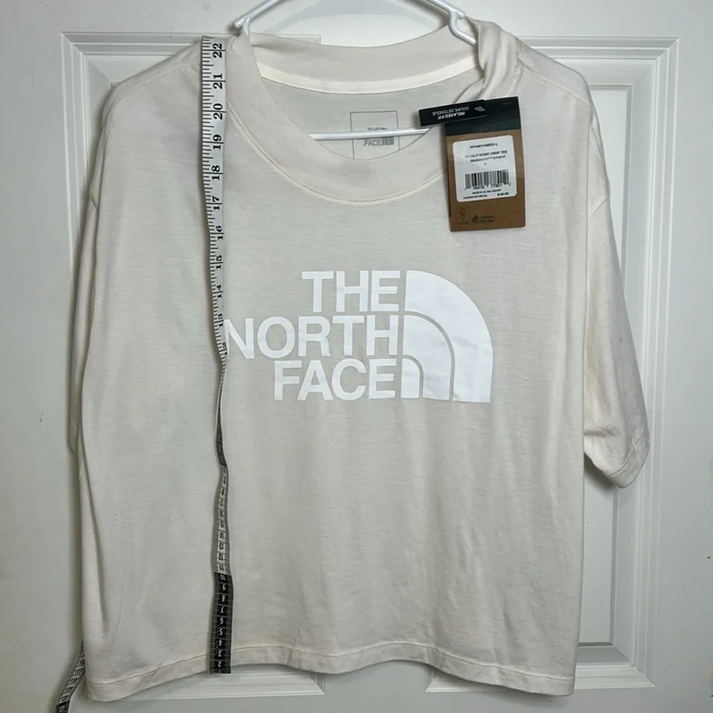 The North Face half dome crop T-shirt size large cream short sleeve cotton NWT - Picture 8 of 8